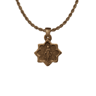 Vintage Bronze Tiny Star-Shaped Miraculous Medal
