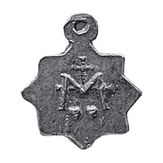 Vintage Sterling Silver Tiny Star-Shaped Miraculous Medal — reverse