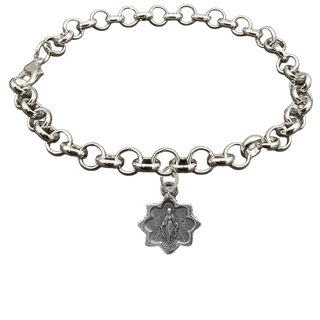Vintage Sterling Silver Tiny Star-Shaped Miraculous Medal Bracelet