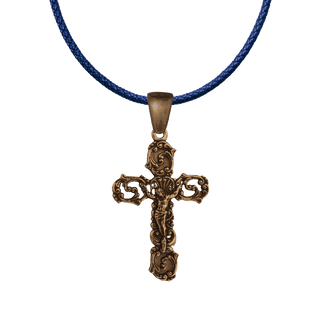 Vintage Bronze Rococo Scrollwork Crucifix