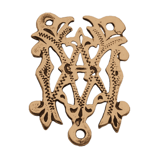 Vintage Bronze Openwork Scroll Rosary Center
