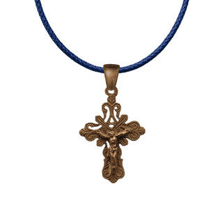 Vintage Bronze Elegant Scrollwork Crucifix