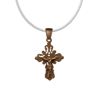 Vintage Bronze Elegant Scrollwork Crucifix