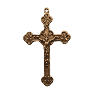 Vintage Bronze Clover End Crucifix