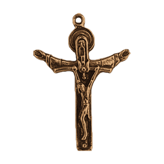 Vintage Bronze Holy Trinity Crucifix, Throne of Mercy