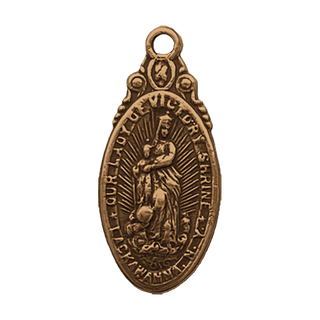Vintage Bronze Our Lady of Victory Shrine Medal