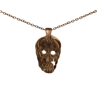 Vintage Bronze Memento Mori Skull Medal