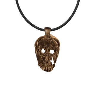 Vintage Bronze Memento Mori Skull Medal