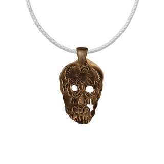 Vintage Bronze Memento Mori Skull Medal