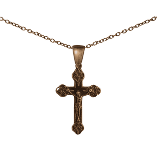 Vintage Bronze Lily Point Crucifix