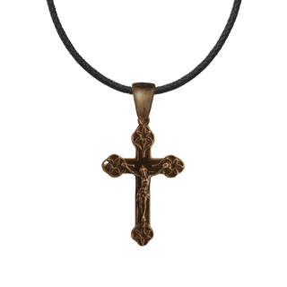 Vintage Bronze Lily Point Crucifix