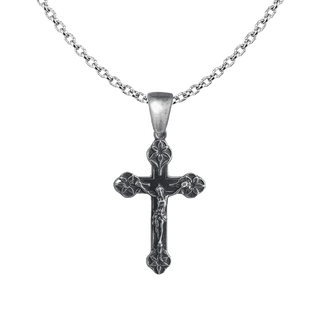 Vintage White Bronze Lily Point Crucifix