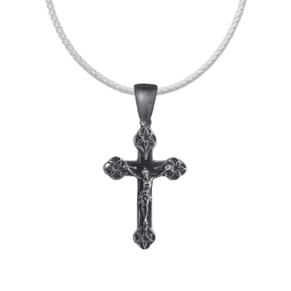 Vintage White Bronze Lily Point Crucifix