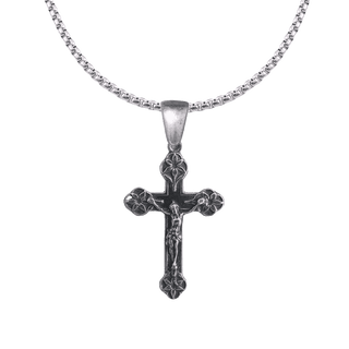 Vintage White Bronze Lily Point Crucifix