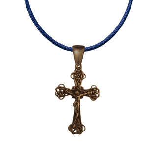Vintage Bronze Flowered Openwork Crucifix