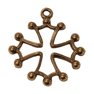 Vintage Bronze Small Openwork Cross, Occitan Form
