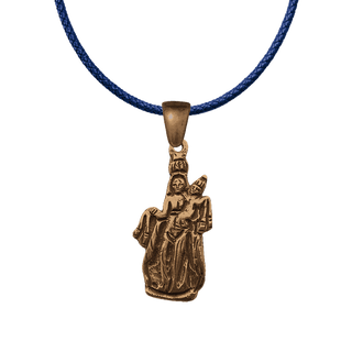 Vintage Bronze Our Lady of Mount Carmel Statue Medal