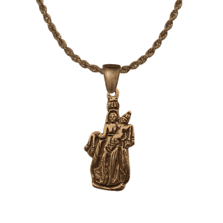 Vintage Bronze Our Lady of Mount Carmel Statue Medal
