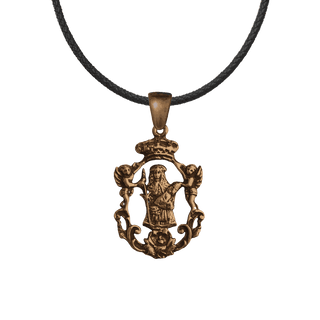 Vintage Bronze Crowned Virgin with Angels Openwork Medal