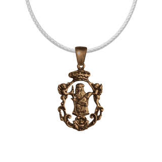 Vintage Bronze Crowned Virgin with Angels Openwork Medal