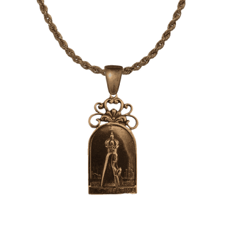 Vintage Bronze Crowned Our Lady of Fatima Medal
