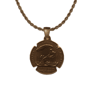 Vintage Bronze Vierge Fidele Two Sided French Medal