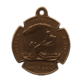 Vintage Bronze Vierge Fidele Two Sided French Medal
