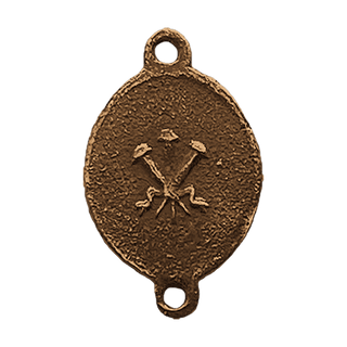 Vintage Bronze Wounds of the Passion Medal and Links Set — reverse