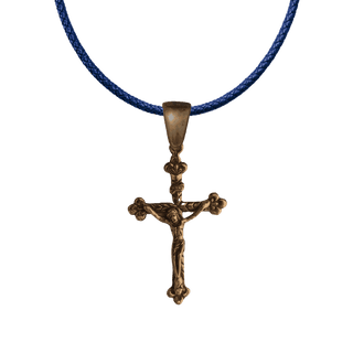 Vintage Bronze Fleur-de-Lis Crucifix