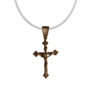 Vintage Bronze Fleur-de-Lis Crucifix