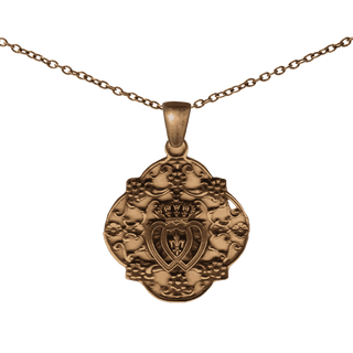 Vintage Bronze Ornate Twin Hearts Medal