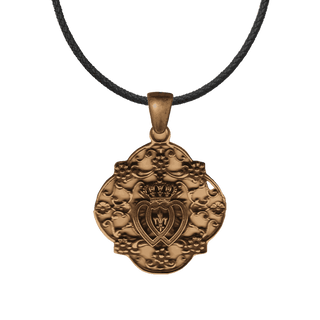 Vintage Bronze Ornate Twin Hearts Medal