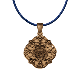 Vintage Bronze Ornate Twin Hearts Medal