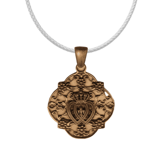 Vintage Bronze Ornate Twin Hearts Medal