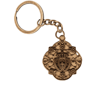 Vintage Bronze Ornate Twin Hearts Medal