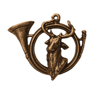 Vintage Bronze St. Hubert Hunting Horn Medal