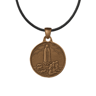 Vintage Bronze Our Lady of Fatima, Pray for Peace Medal