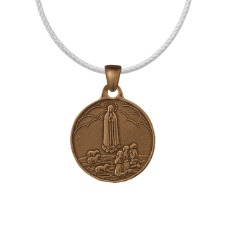 Vintage Bronze Our Lady of Fatima, Pray for Peace Medal