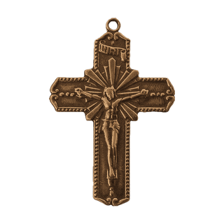 Vintage Bronze Crucifix with Rays