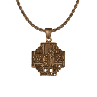 Vintage Bronze St. Francis Jerusalem Cross Medal