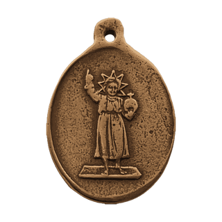 Vintage Bronze Holy Child Jesus Medal