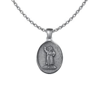 Vintage White Bronze Holy Child Jesus Medal