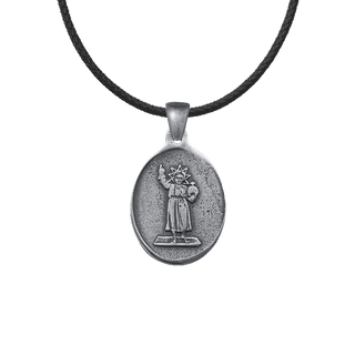 Vintage White Bronze Holy Child Jesus Medal