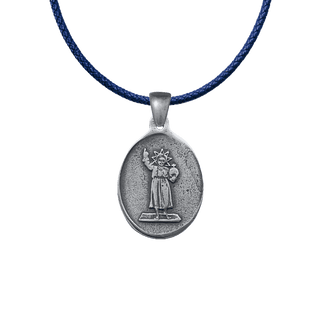 Vintage White Bronze Holy Child Jesus Medal
