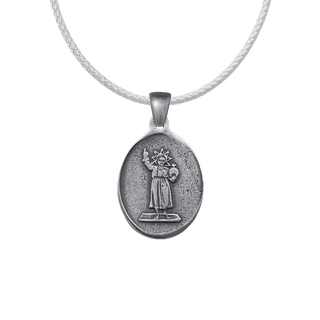 Vintage White Bronze Holy Child Jesus Medal
