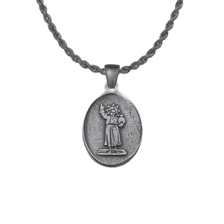 Vintage White Bronze Holy Child Jesus Medal