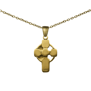 Vintage Yellow Bronze Simple Celtic Cross