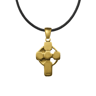Vintage Yellow Bronze Simple Celtic Cross