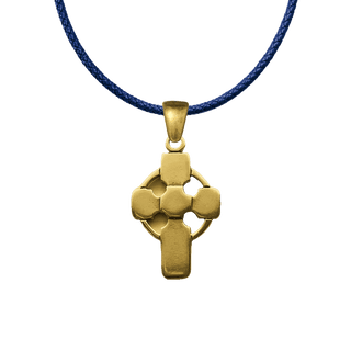 Vintage Yellow Bronze Simple Celtic Cross