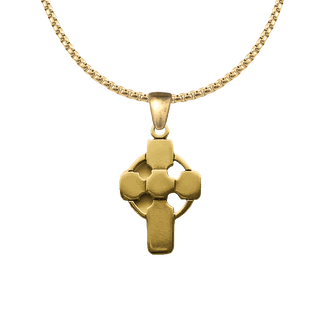 Vintage Yellow Bronze Simple Celtic Cross